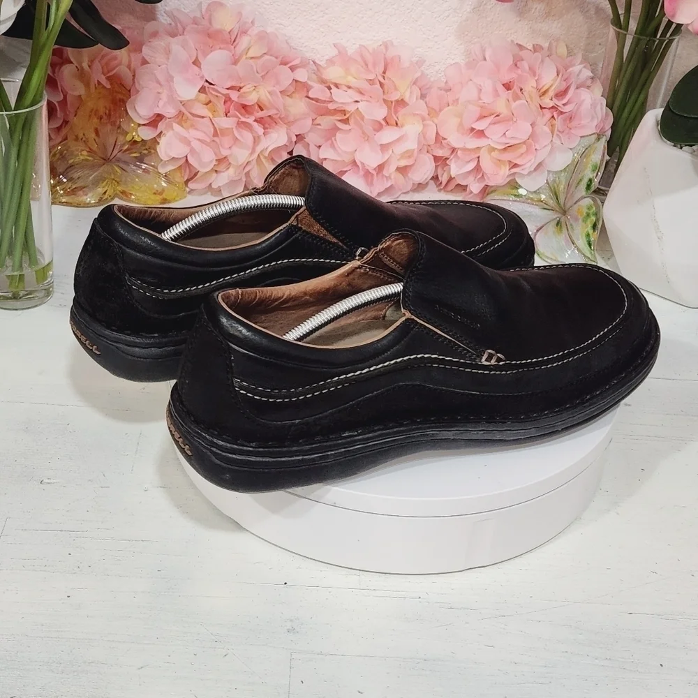 Merrell Zen Black Mens Leather Slip On Shoes Sz. 13_9